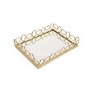 13.5" Oblong Mirror Tray with Circular Design