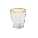 3 Oz Liquor Glasses with Colored Rim, Set of 6